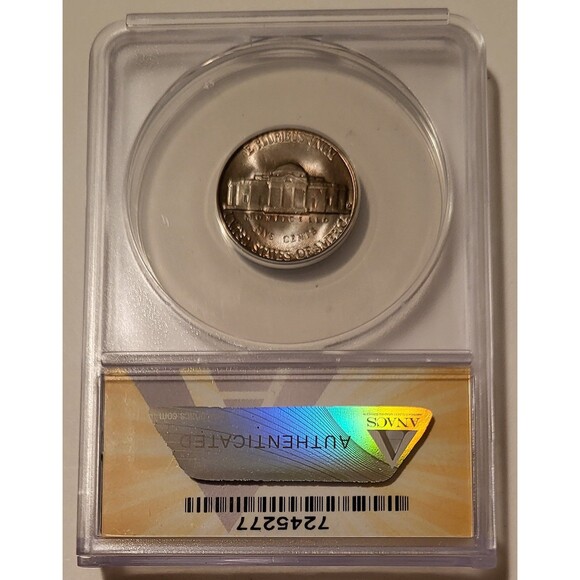 1947 D Jefferson Nickel MS65 5.5 Steps ANACS Toning - Picture 2 of 4